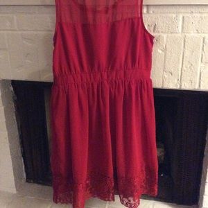 Sheer red dress